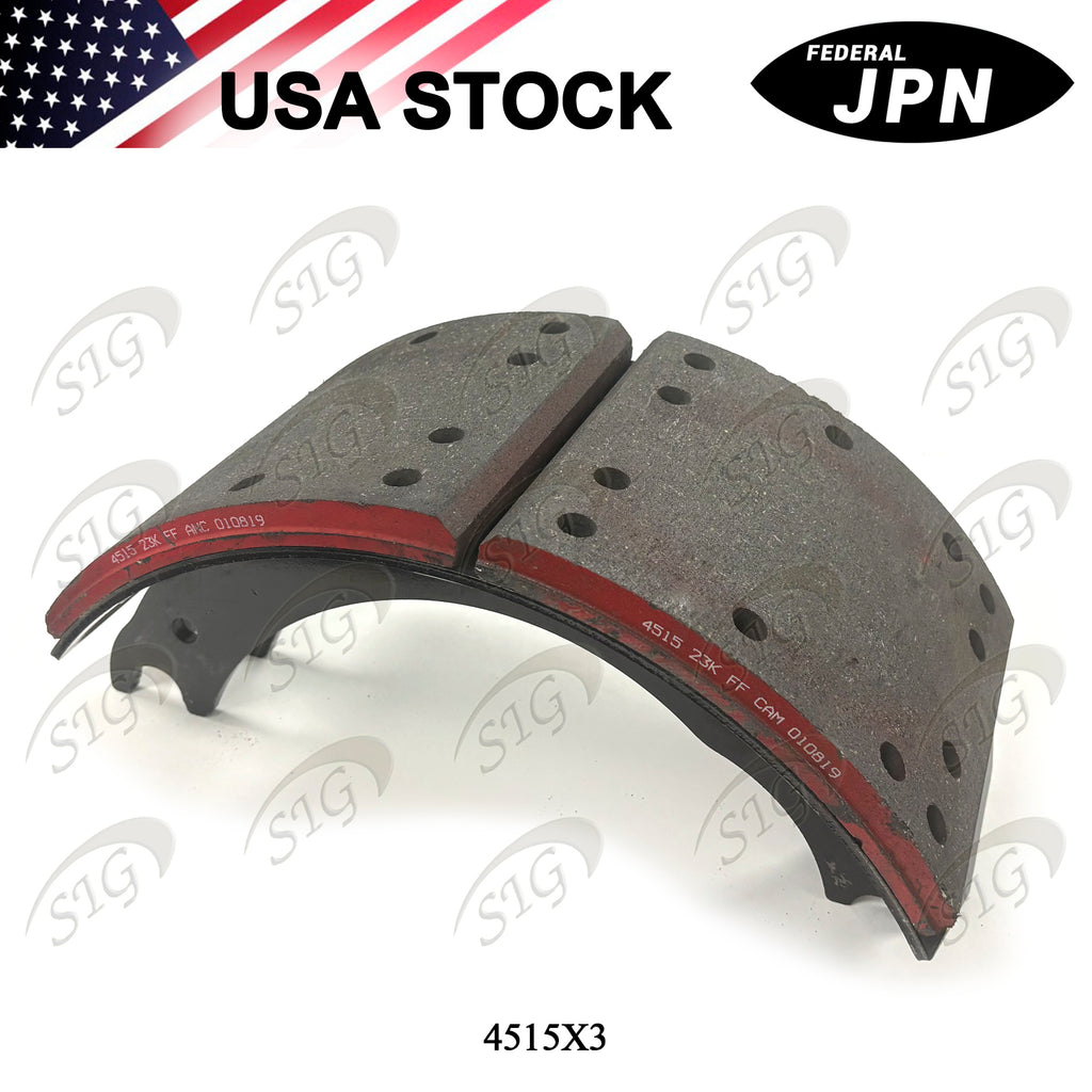 LBS4515X3 - Lined Drum Brake Shoes - 16.5" x 7.0" 4515X3 (Cross ref# GC4515X3R) 2PC