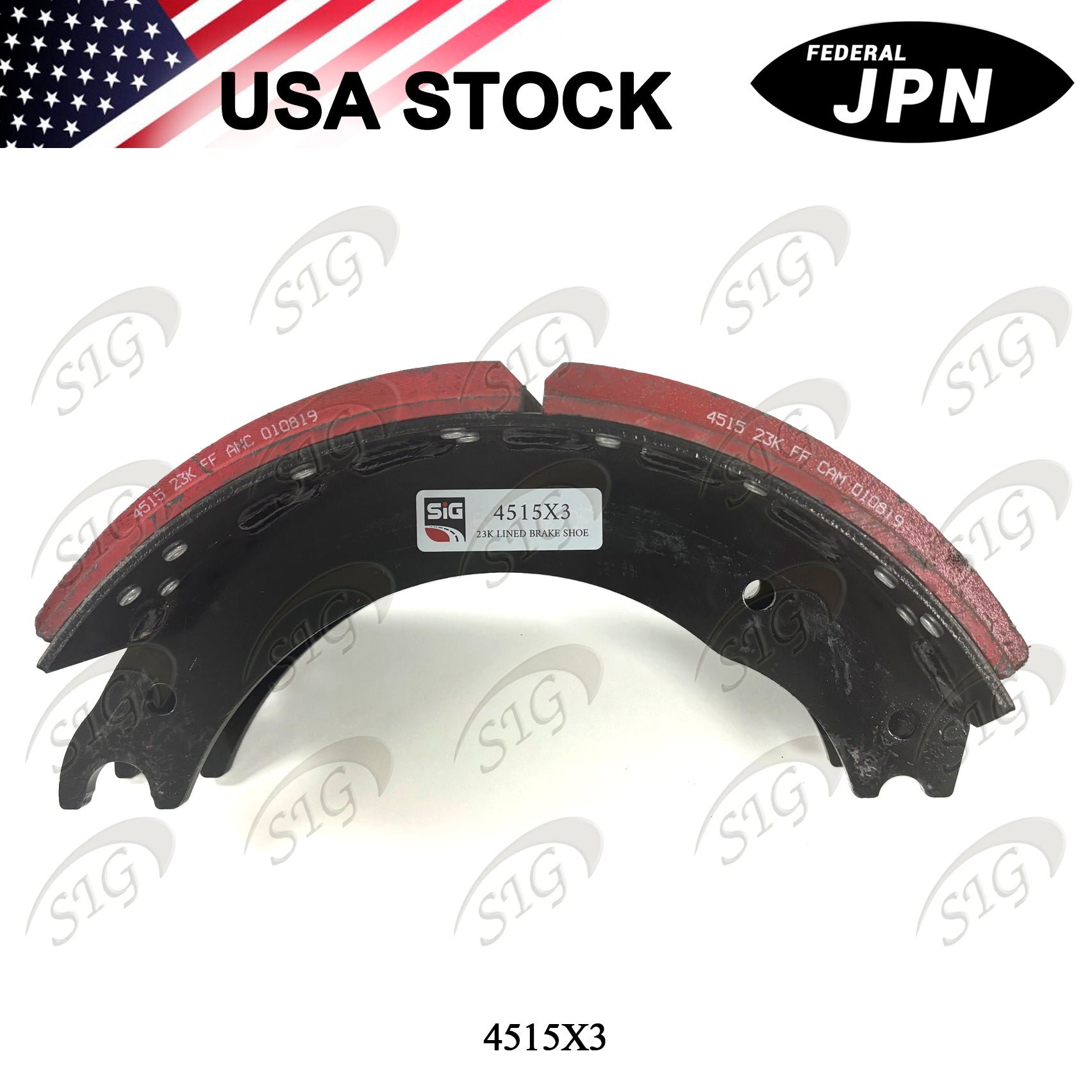 LBS4515X3 - Lined Drum Brake Shoe - 16.5" x 7.0" 4515X3 (Cross ref# GC4515X3R) 1PC