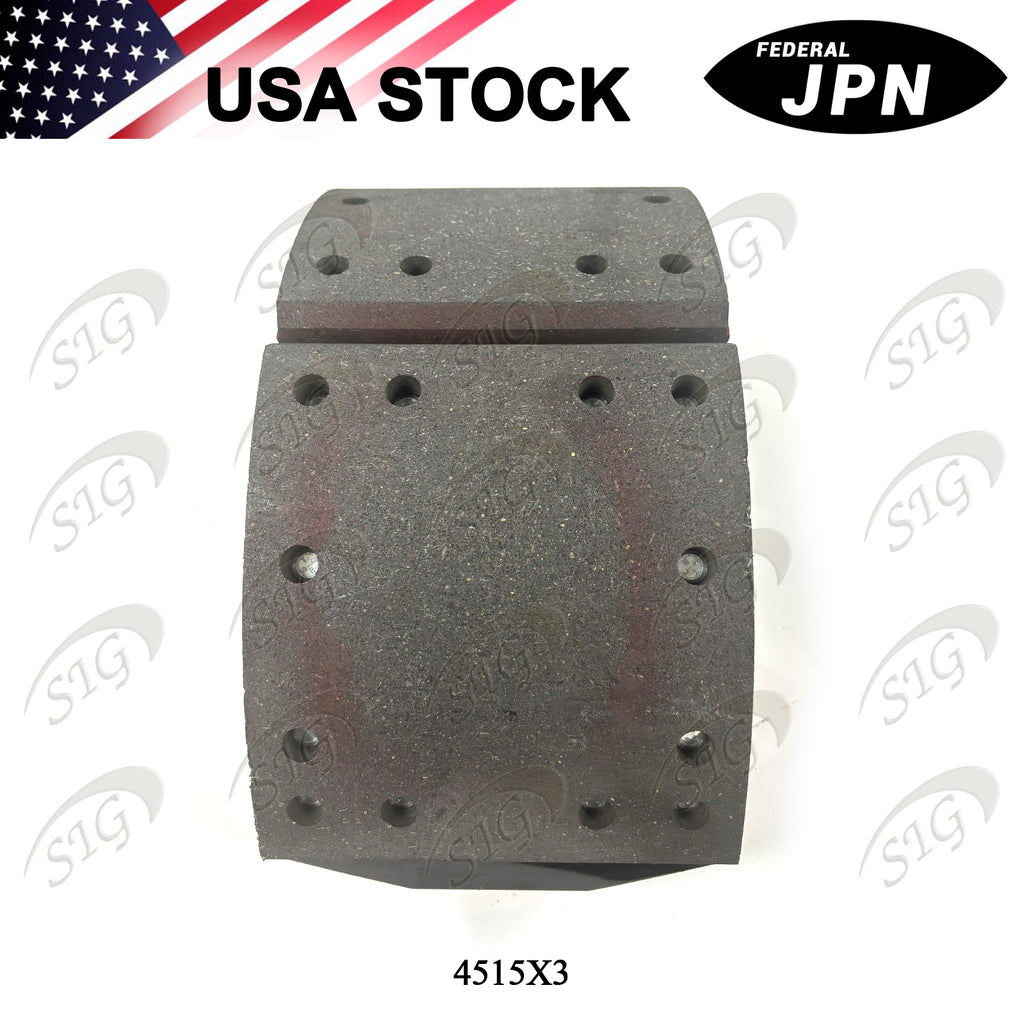 LBS4515X3 - Lined Drum Brake Shoes - 16.5" x 7.0" 4515X3 (Cross ref# GC4515X3R) 2PC