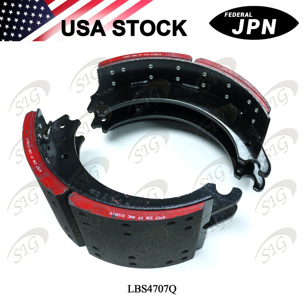 LBS4707Q - Lined Drum Brake Shoes - 16.50" X 7.00" 4707Q (Cross ref# XS5234707QP) 2PC