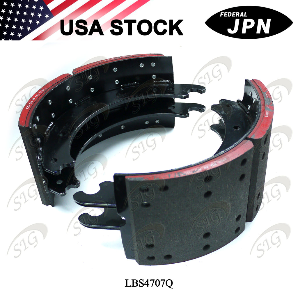 LBS4707Q - Lined Drum Brake Shoes - 16.50" X 7.00" 4707Q (Cross ref# XS5234707QP) 2PC