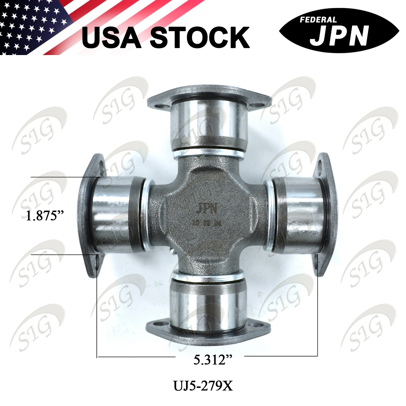 UJ5-279X -  Universal Joint for Spicer 1610 Series Full Round 1.875" x 5.312" (Cross Ref# 5-279X)