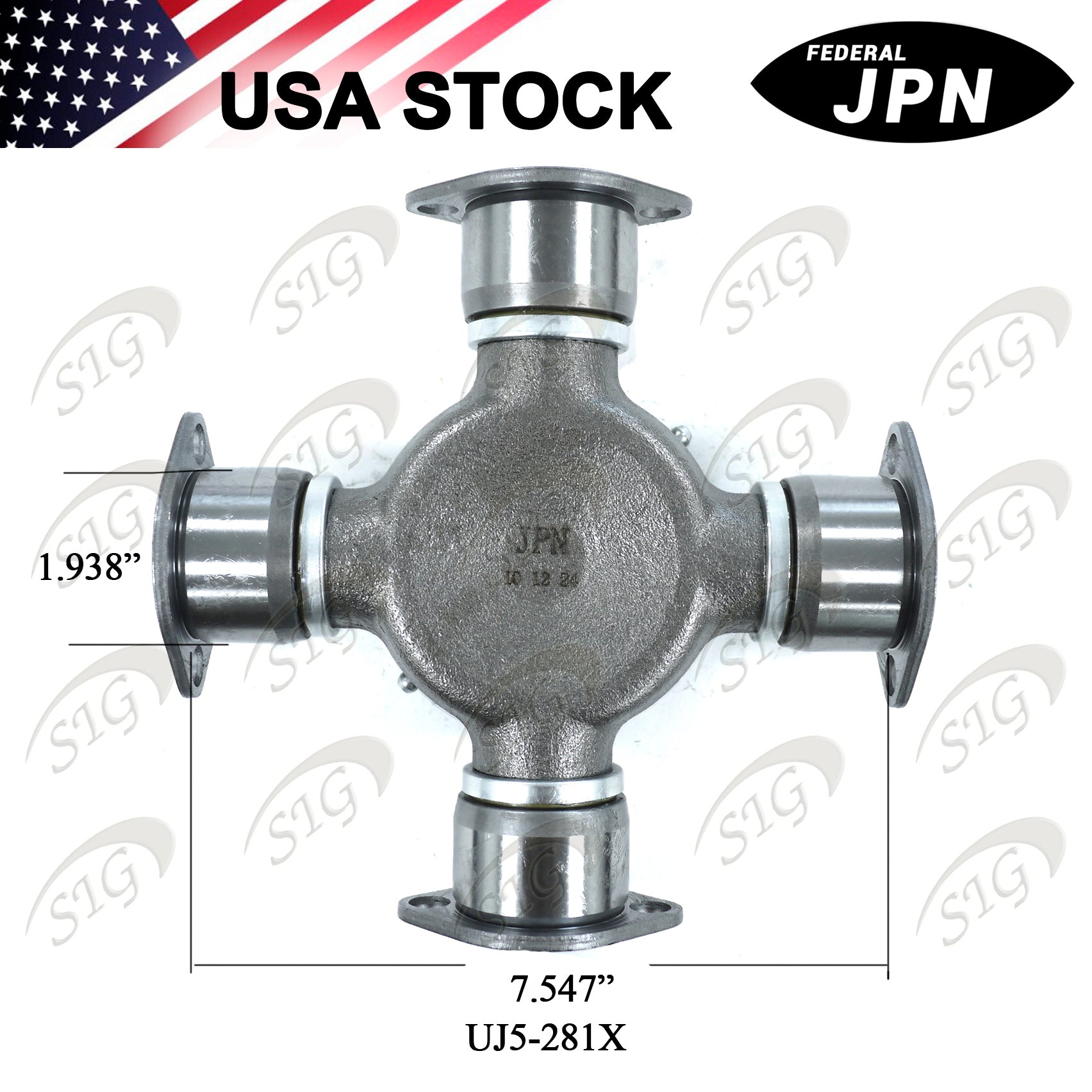 UJ5-281X -  Universal Joint for Spicer 1810 Series Full Round 1.938" x 7.547" (Cross Ref# 5-281X)