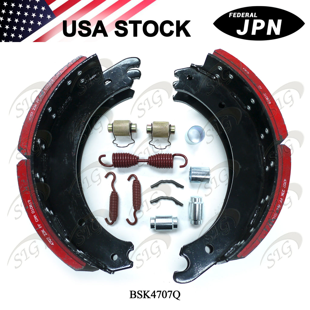 BSK4707Q - Brake Shoe Box Kit Include Two Lined Brake Shoe 4707Q & One Brake Repair Kit E2769SHD (Cross ref# MRK4707QH20S)