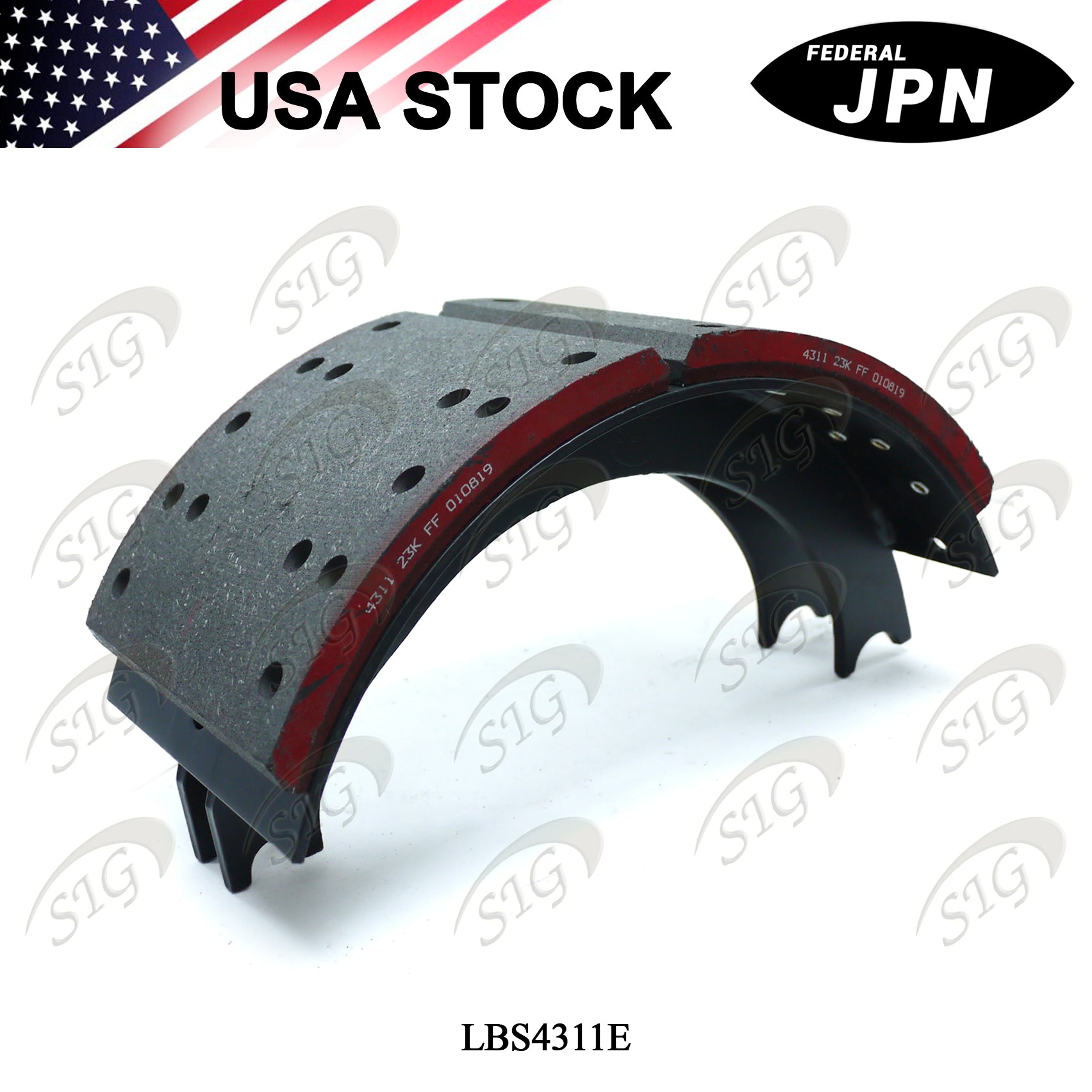LBS4311E - Lined Drum Brake Shoe - 16 1/2" X 7" 4311E (Cross ref# XS5204311E)
