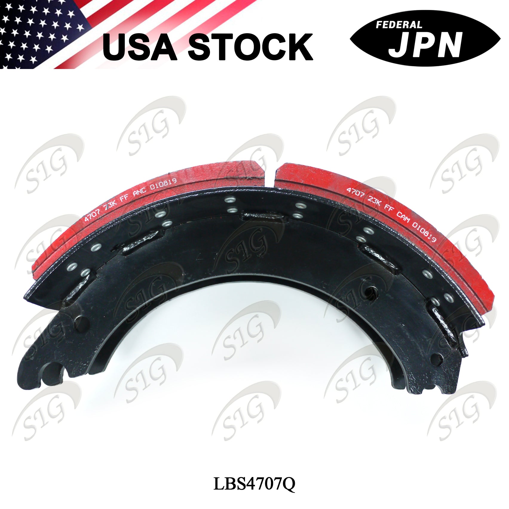 LBS4707Q - Lined Drum Brake Shoe - 16 1/2" X 7" 4707Q (Cross ref# XS5234707QP)