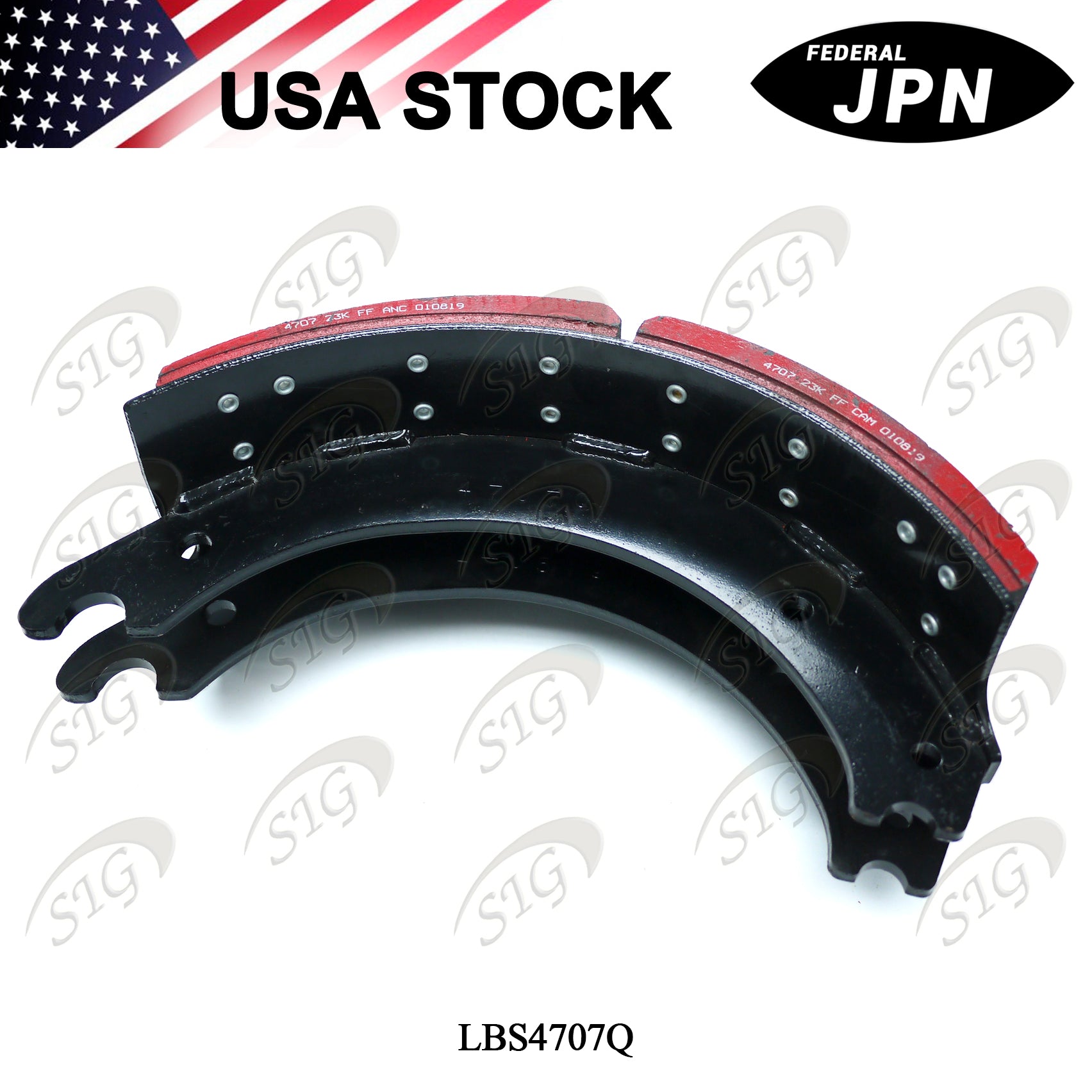 LBS4707Q - Lined Drum Brake Shoe - 16 1/2" X 7" 4707Q (Cross ref# XS5234707QP)